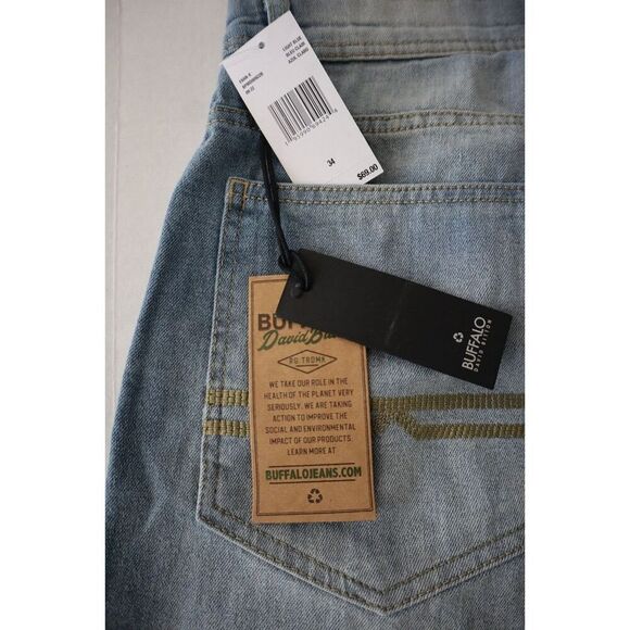 Buffalo David Bitton Men’s Sz 34 Light Blue Evan-X Denim Jean Shorts - Picture 6 of 8